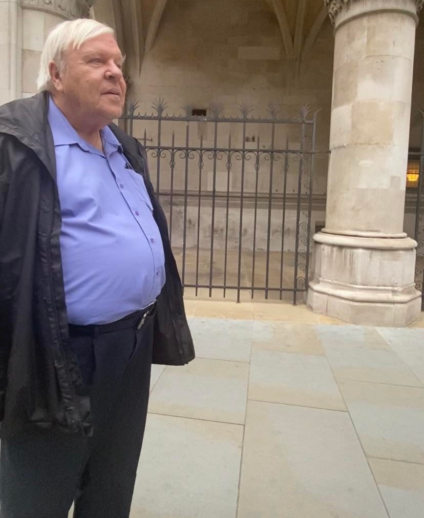 Nigel Hackett outside the Royal Courts of Justice